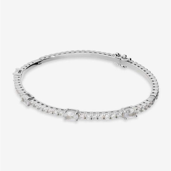Bracciale Tennis 'Infinity' in Argento 925 con Cubic Zirconia Tonde e Ovali