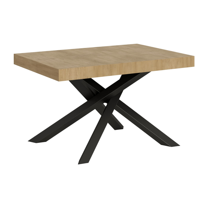 Table extensible 90x140/400 cm Volantis Chêne Nature cadre Anthracite