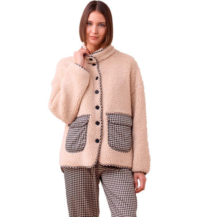 Giacca donna double face in eco-agnellino articolo sheepy Noidinotte