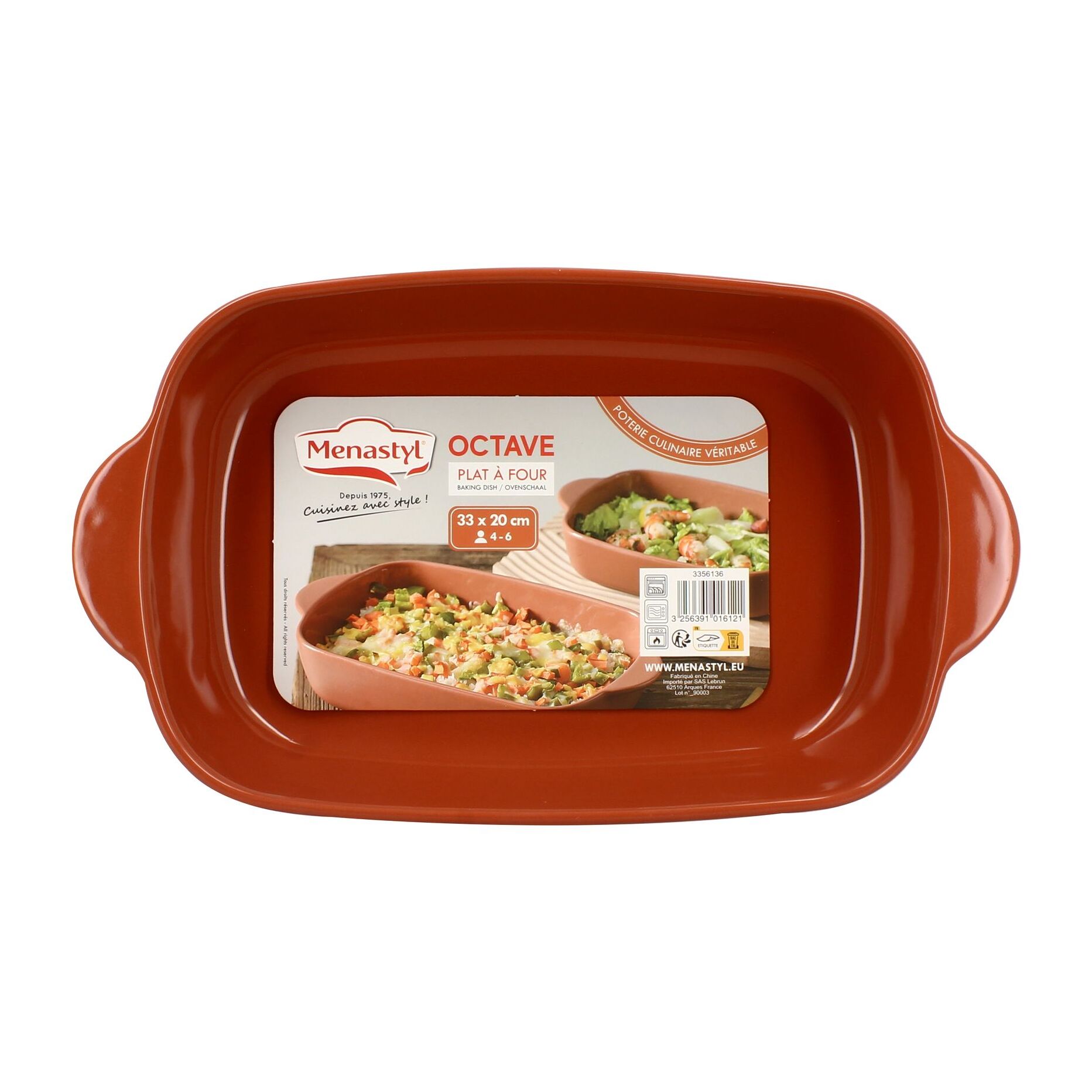 Plat à four en grès terracotta 33x20cm  OCTAVE