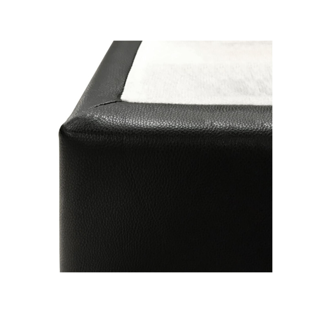 Sommier tapissier en kit bois massif et simili noir 90x190cm - LOIRE