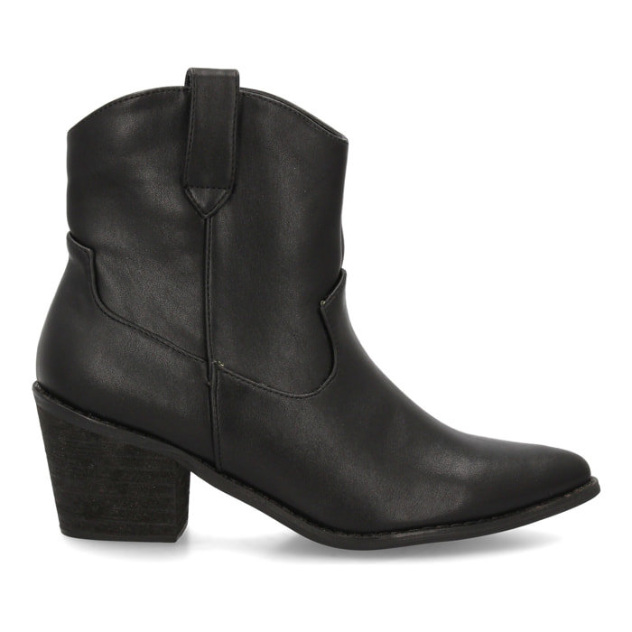 Botín cowboy baja para mujer.