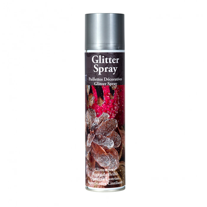 Glitter Spray Multicolor  400Ml - Pezzi 3 - 6,5X15,7X6,5cm - Colore: Argentato - Bianchi Dino - Articoli Natalizi