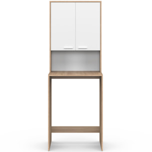 Meuble dessus machine à laver Will blanc et bois