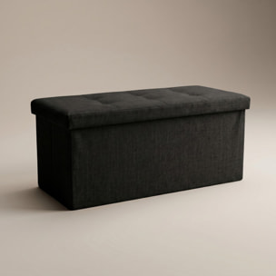 Pouf contenitore imbottito in tessuto con seduta lunga, panca multifunzione con spazio interno, ideale come poggiapiedi, seduta o contenitore, pratico e versatile per soggiorno, camera o ingresso, facile da pulire, dimensioni 76x34x34 cm