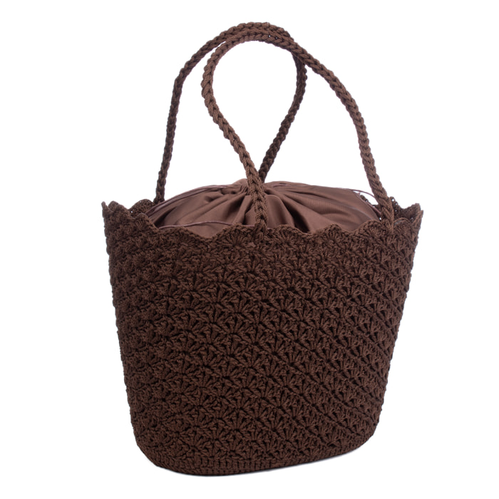 Basentello Bolso de hombro Mujer. Fabricaco en algodón tejido artesanal a mano.