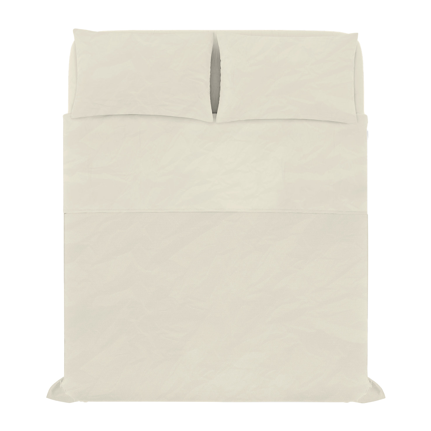 COMPLETO LETTO WATER WASHED, 100% Microfibra, No Stiro - CREMA