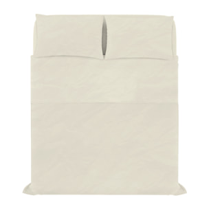 COMPLETO LETTO WATER WASHED, 100% Microfibra, No Stiro - CREMA