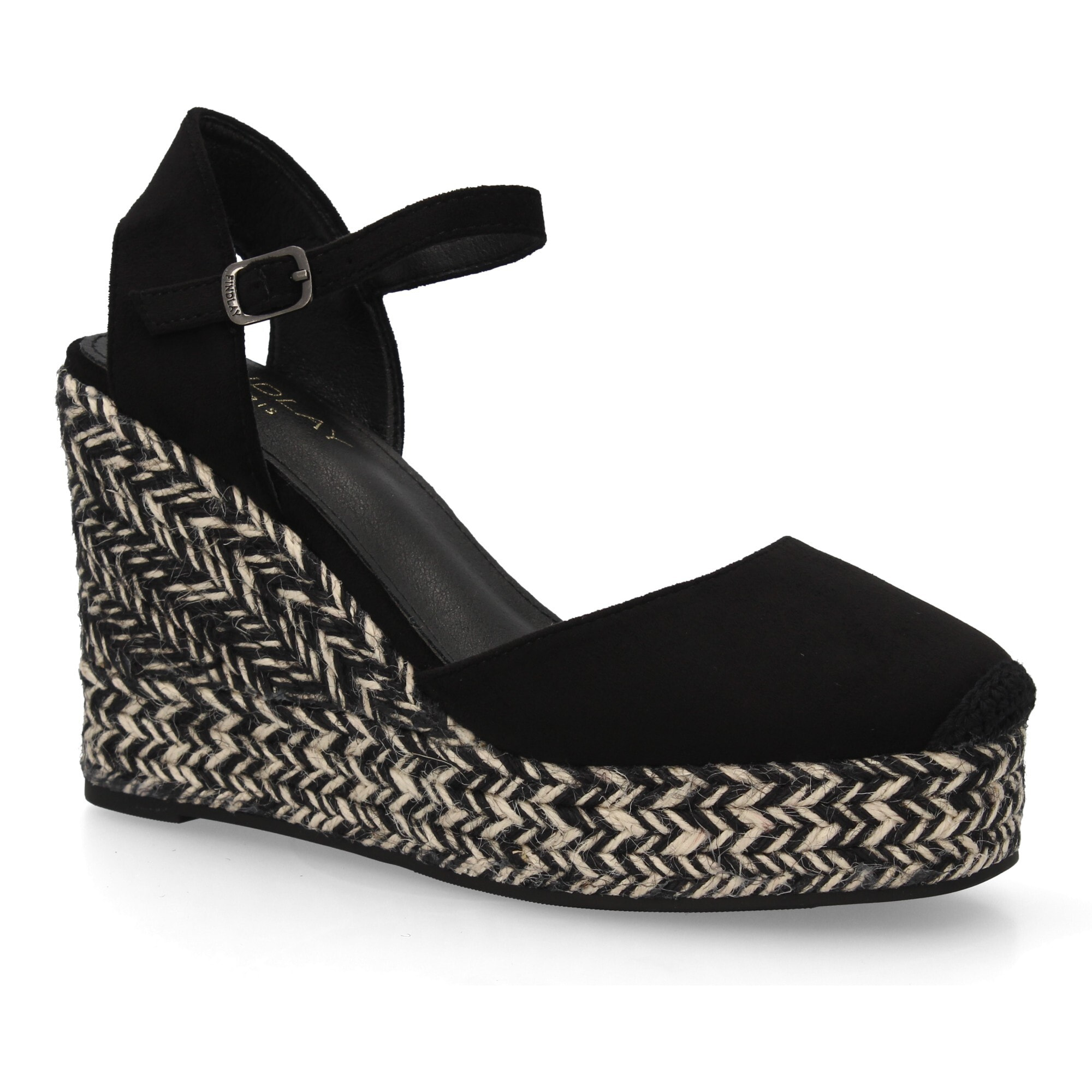 Alpargata de cuña con trenzado bicolor