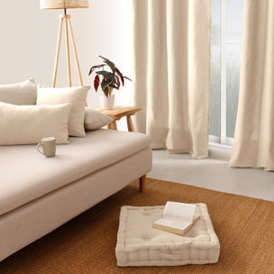 Coussin déhoussable uni en coton - Ecru