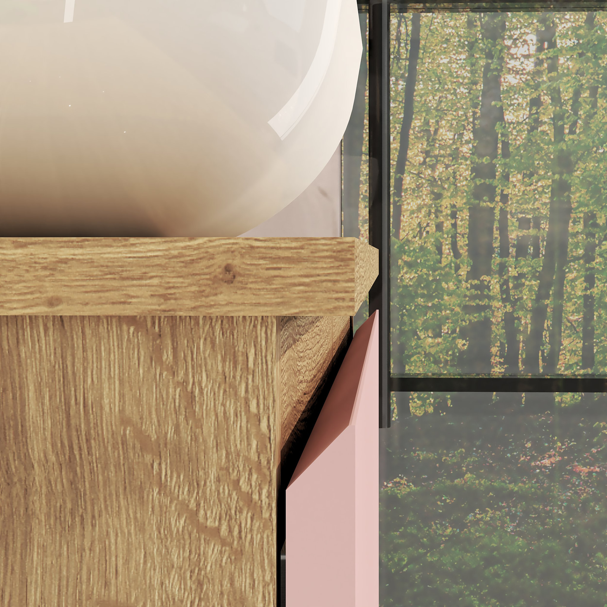 ENSEMBLE DE SALLE DE BAIN NIA | MEUBLE SUSPENDU | 80 CM ROSE | DEUX TIROIRS |LAVABO SUR PLAN | MIROIR NON INCLUS | MEUBLE MONTÉ | ALDAY