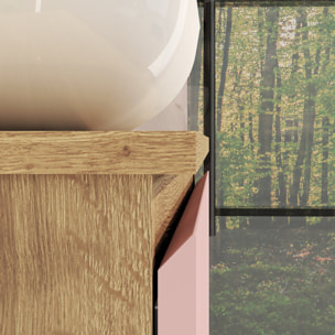 ENSEMBLE DE SALLE DE BAIN NIA | MEUBLE SUSPENDU | 80 CM ROSE | DEUX TIROIRS |LAVABO SUR PLAN | MIROIR NON INCLUS | MEUBLE MONTÉ | ALDAY