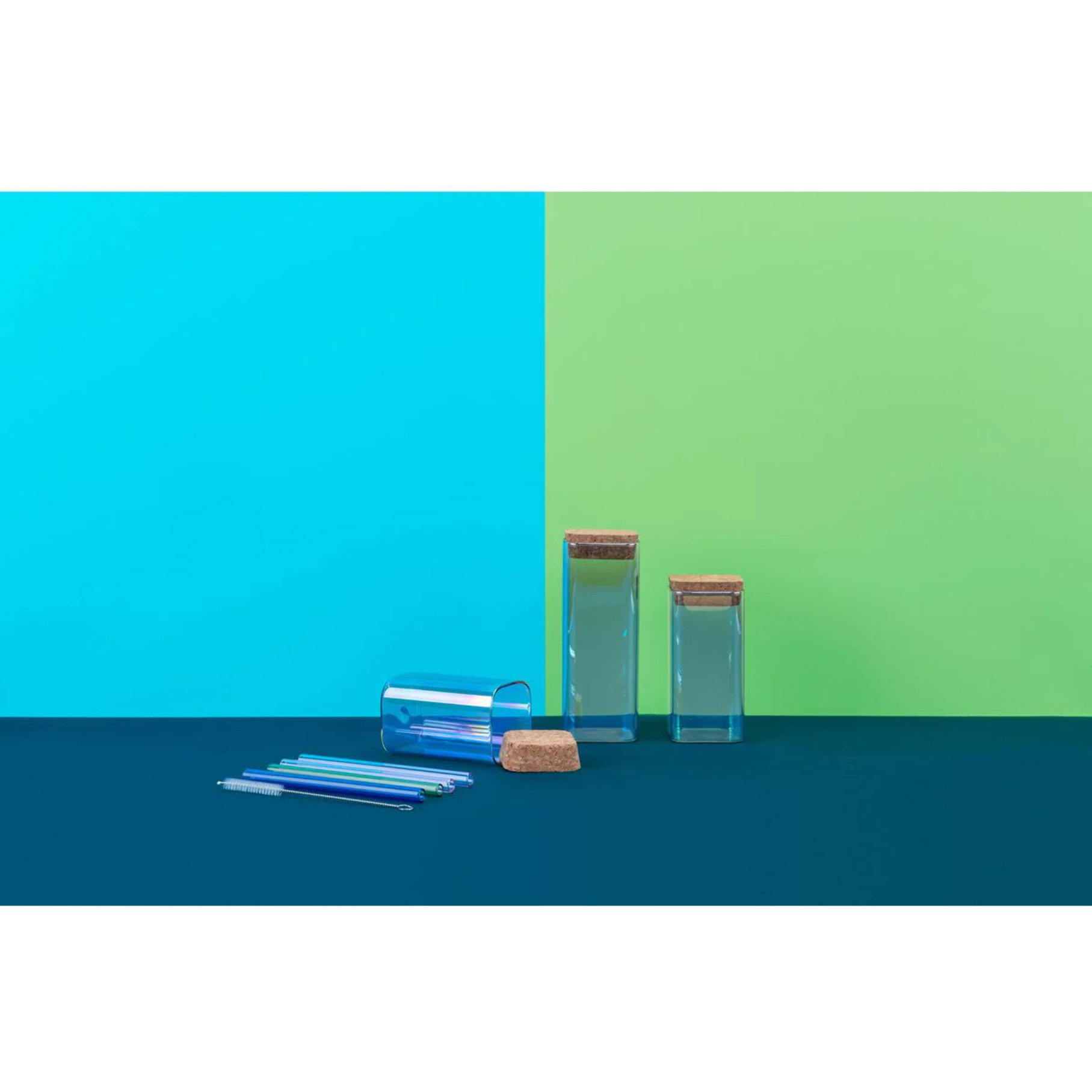 Set de 3 boîtes de conservation en verre avec couvercle 280 ml + 330 ml + 450 ml Tasty Green