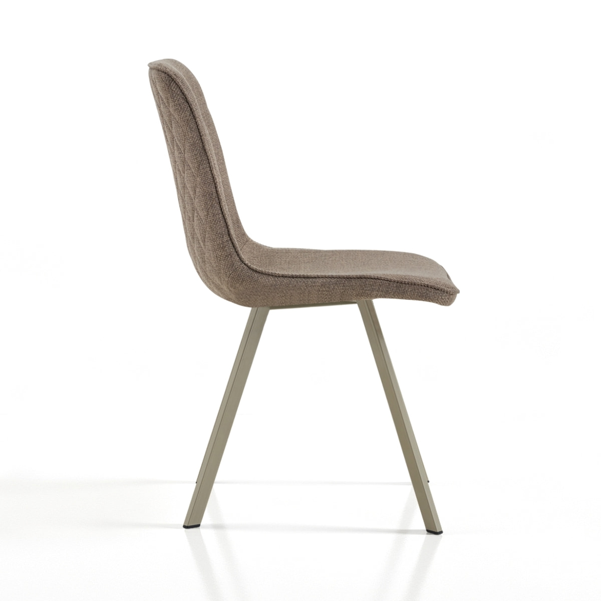 Lot de 4 chaises de salle à manger Tomasucci JESEFA', en tissu, marron, platine, 59 × 44 × 88 cm