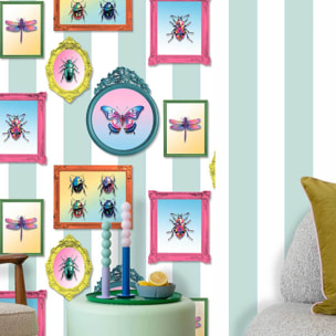 Papier peint rayures larges