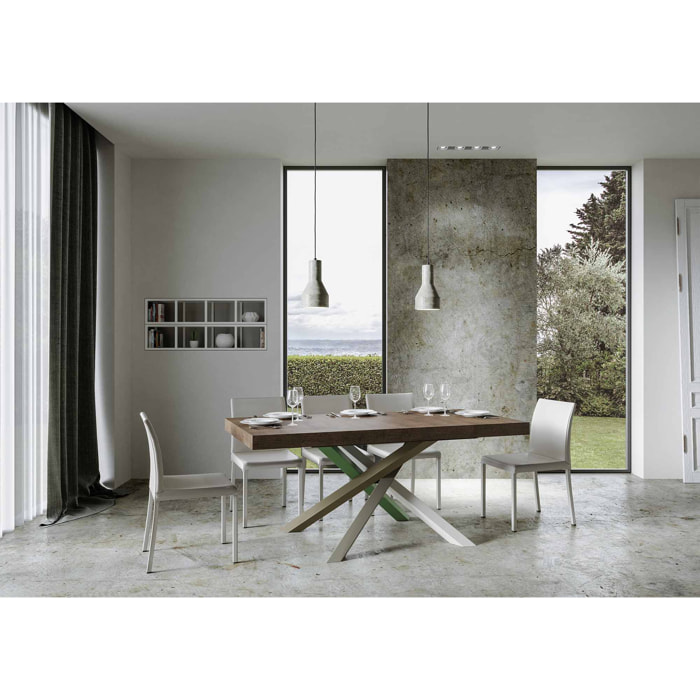 Table extensible 90x160/264 cm Volantis Noyer cadre 4/A