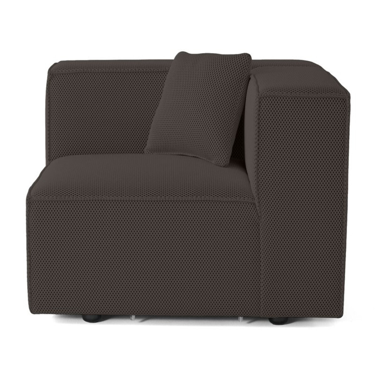Arty - module d'assise gauche - en tissu mailles 3D - Gris foncé