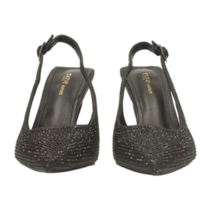 Décolleté sling back Donna Tata Italia Nero