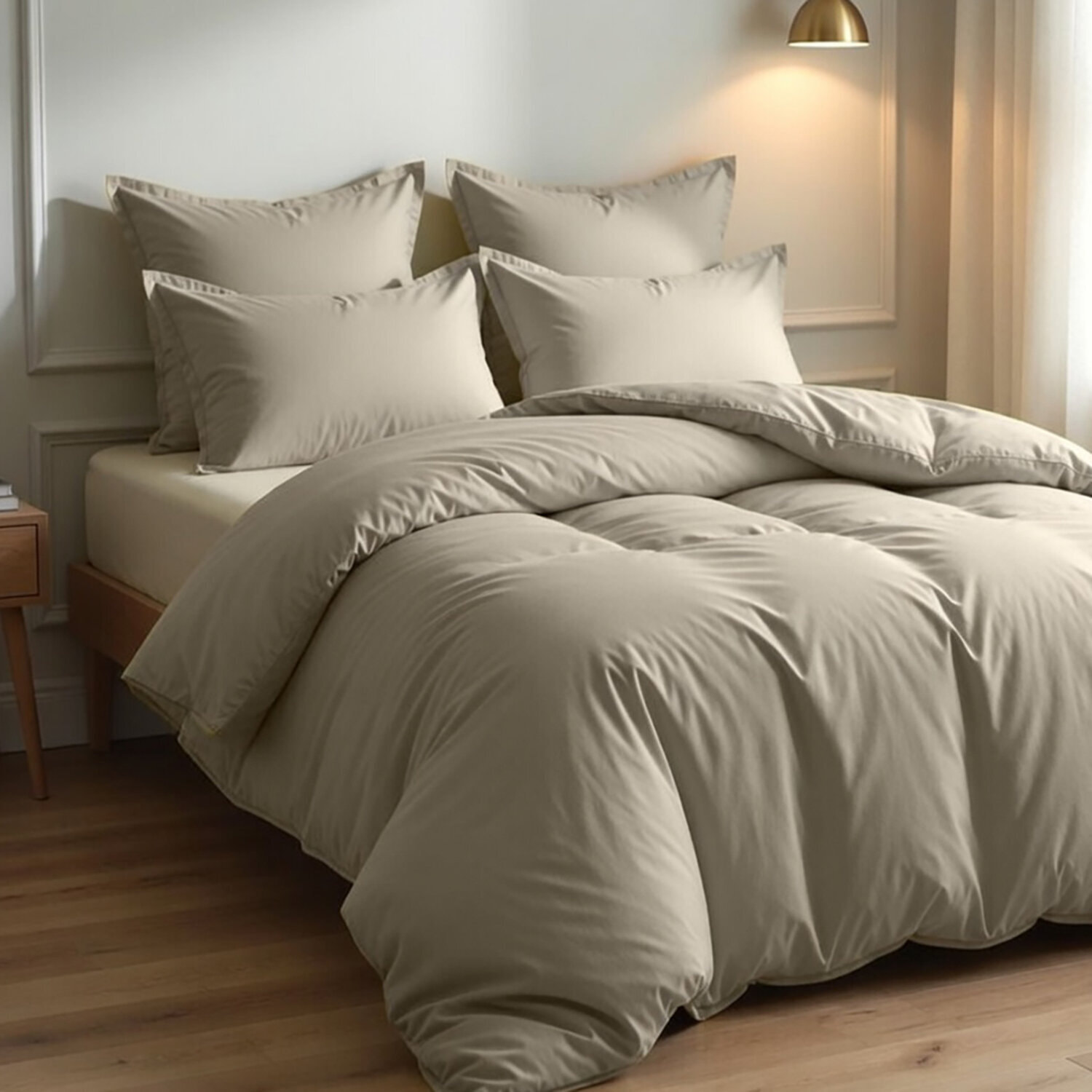 Parure housse de couette + 1 taie 100% coton 57fils latte