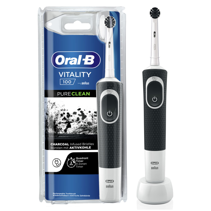 Oral-B - Vitality 100 Avec Brossette Pure Clean - Noire - Brosse À Dents Électrique