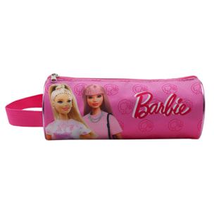 Astuccio rotondo alla moda Barbie. Interni completamente foderati e personalizzati.