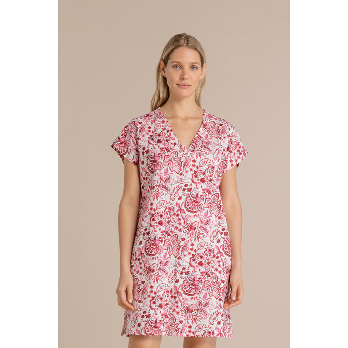 Abitino donna in cotone con scollo a V articolo acquerello Noidinotte