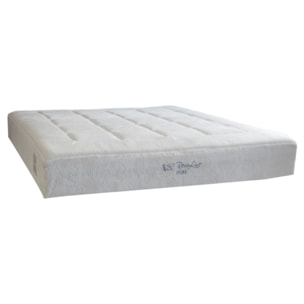 Ensemble Matelas Pure - Gamme Luxe Hôtelière - avec son sommier Cancun en similicuir gris