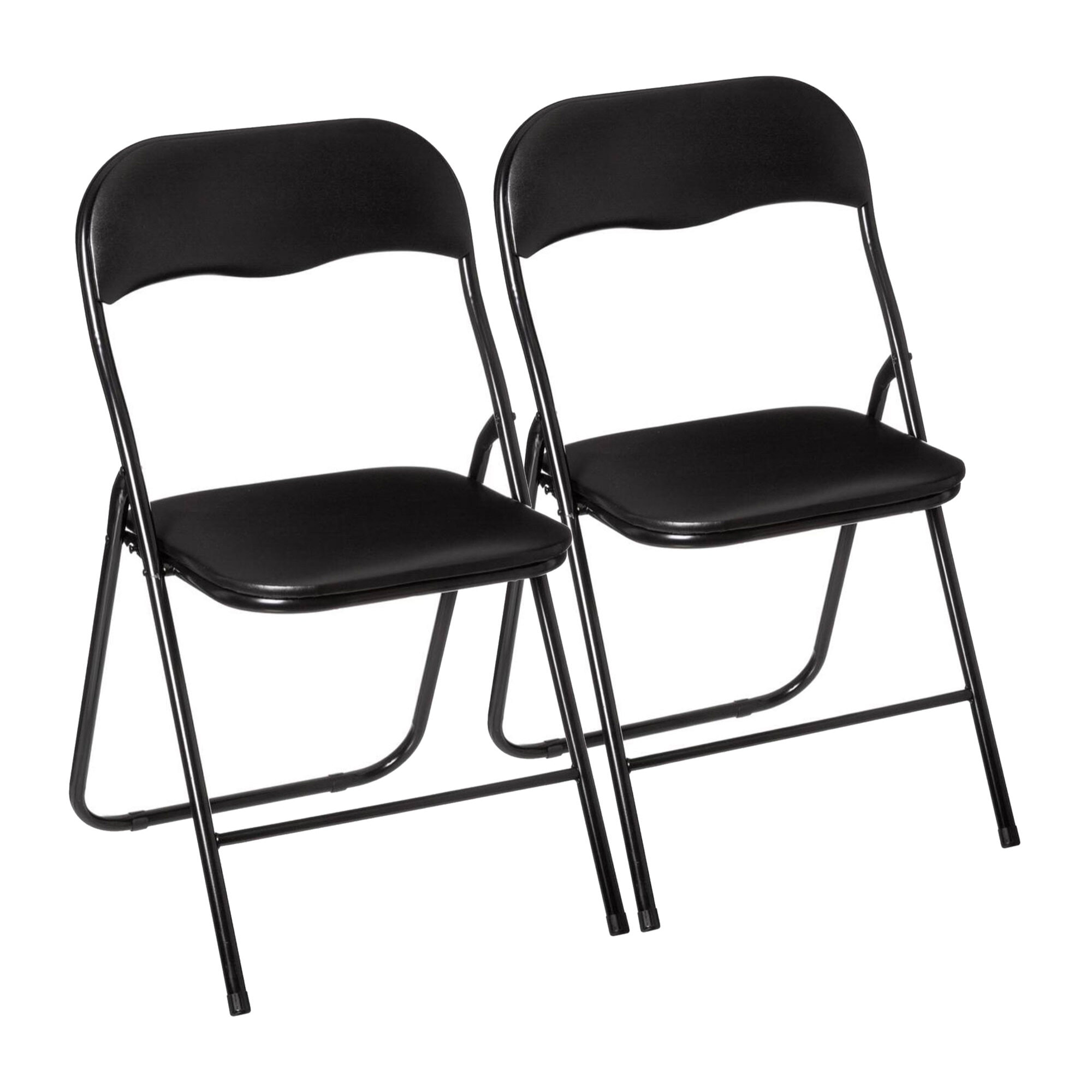 WELL HOME - Set de 2 Sillas Plegables color Negro resistente y práctica para exteriores