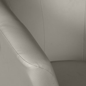 Poltrona Ago, Poltrona da salotto, Seduta imbottita, Sedia con braccioli in ecopelle, 64x63h76 cm, Grigio
