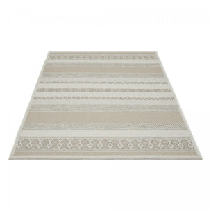Tapis exterieur CANCUN EX Beige 120x160 en polypropylène doux et soyeux