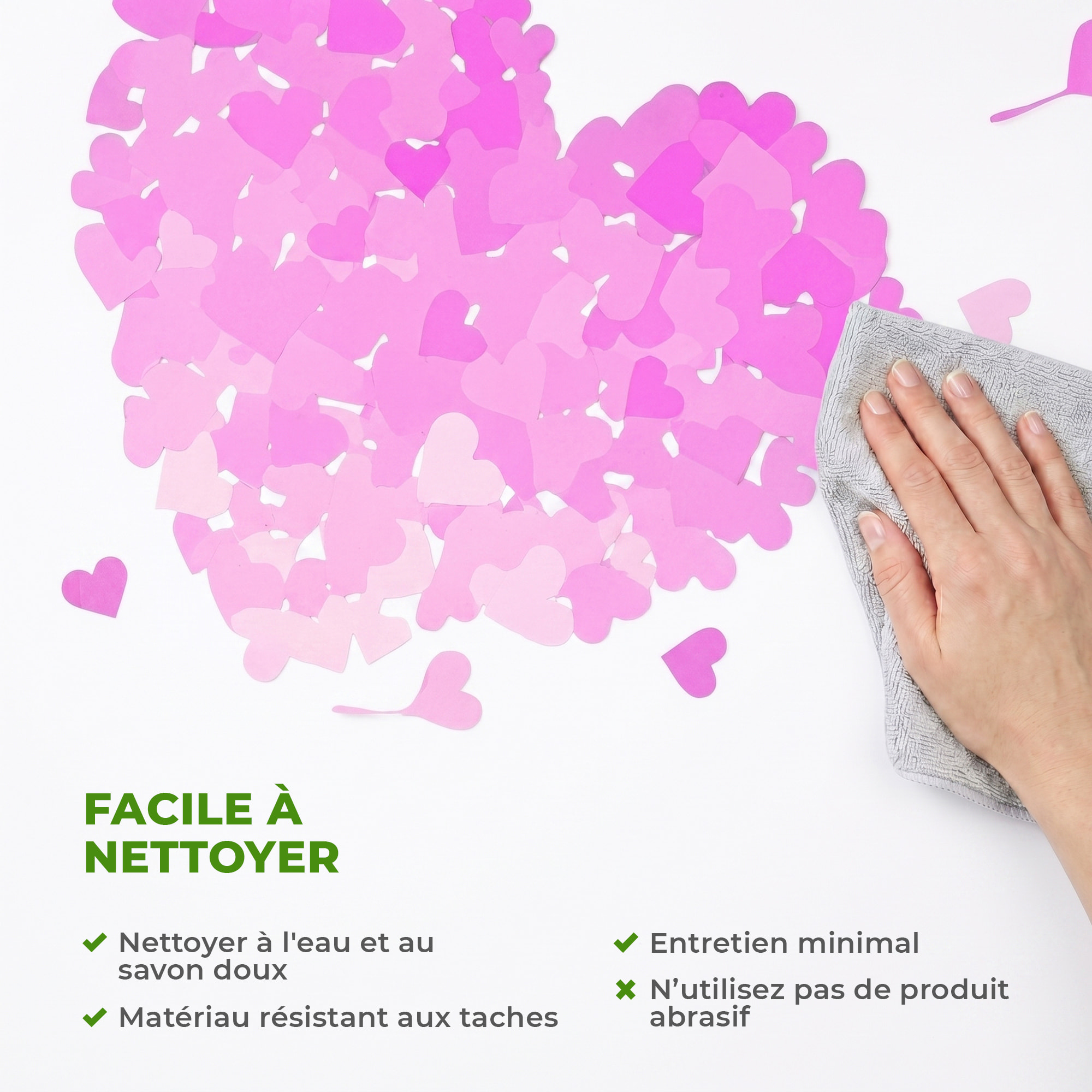 Stickers Muraux décoration adhésifs coeur en fleur rose
