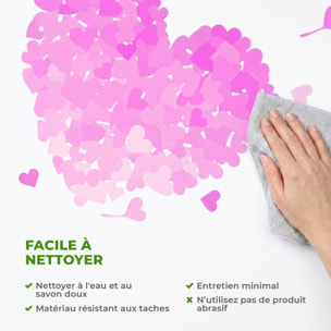 Stickers Muraux décoration adhésifs coeur en fleur rose