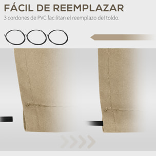 Techo de Repuesto para Toldo, 382x240 cm, Lona para Toldo con Dobladillo, Protección UV, Impermeable, Tela de Repuesto para Patio, Terraza, Jardín, Balcón, Beige
