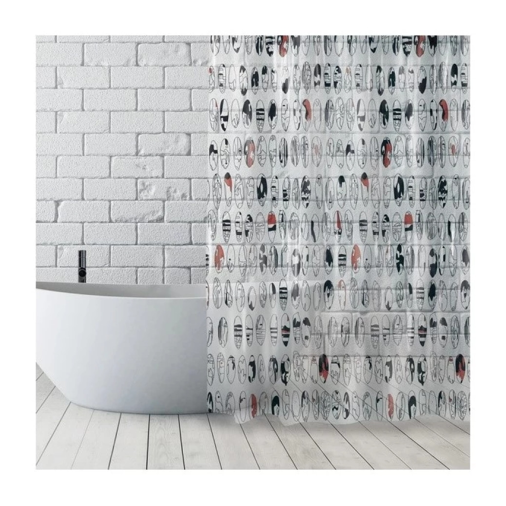 Rideau de douche Polyester GRAPHIC DESIGN 180x180cm Multicolor - Anneaux inclus MSV