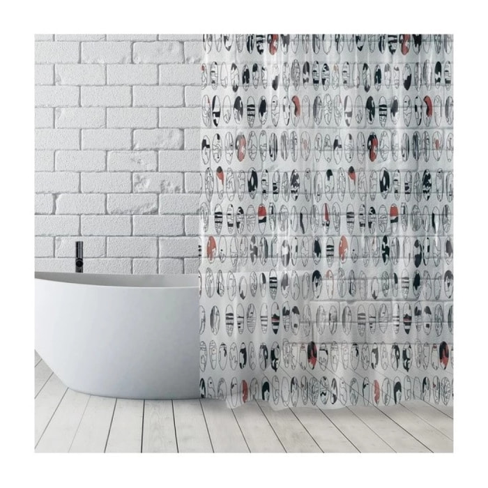 Rideau de douche Polyester GRAPHIC DESIGN 180x180cm Multicolor - Anneaux inclus MSV