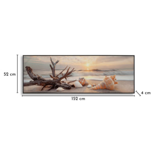 STAMPA DIPINTA SU TELA LACCATA BEACH C/CORNICE -B- CM 152X4X52