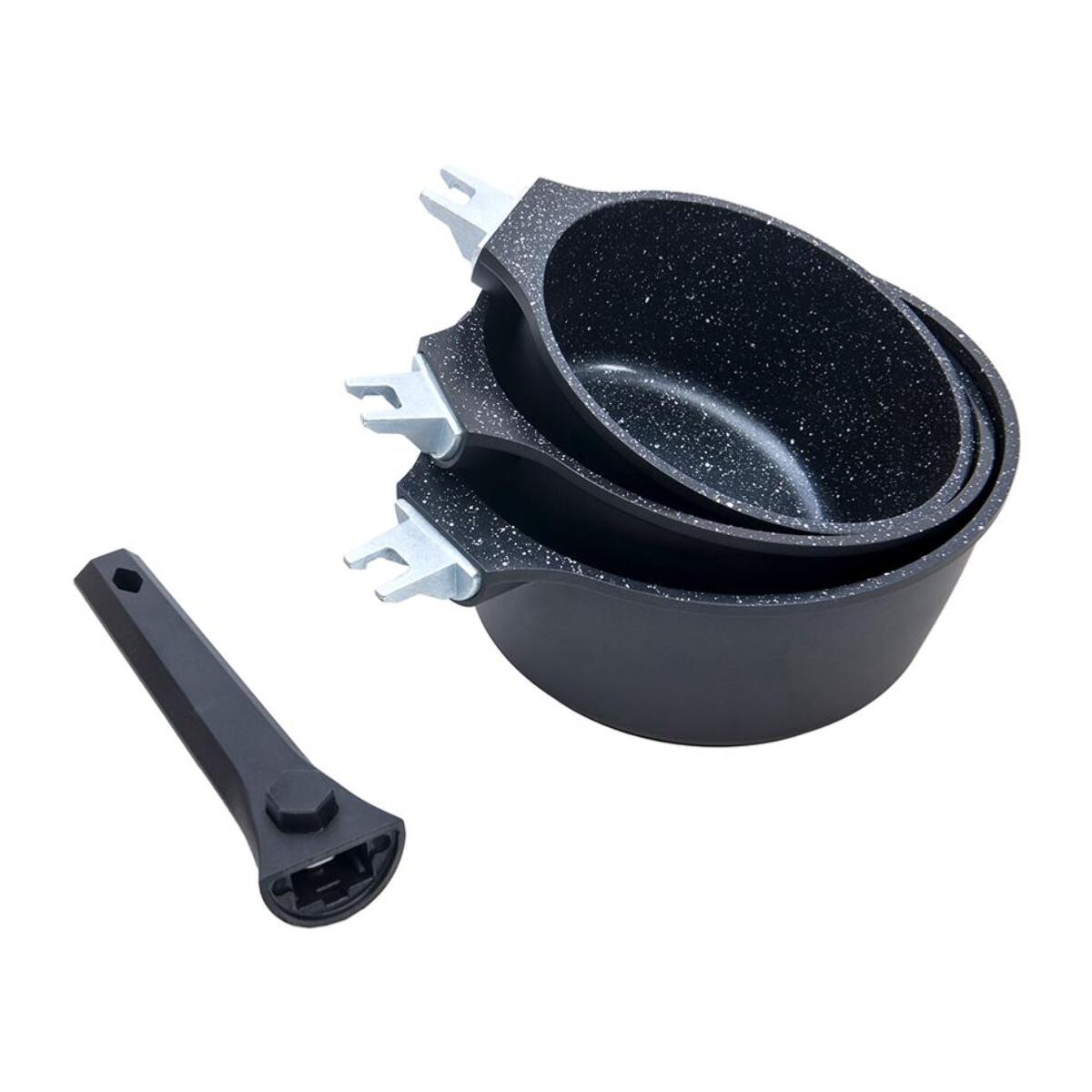 Set de 3 casseroles noir amovible     - "Alizée"