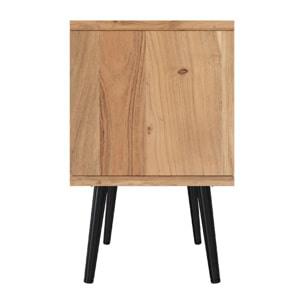 Table de chevet en bois d'acacia et métal, 1 tiroir et 1 niche - Alabama