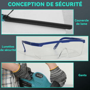 Taille-haies sans fil 18V 2 batteries 3 Ah fournies lame asymétrique double action 51 cm - kit complet bleu