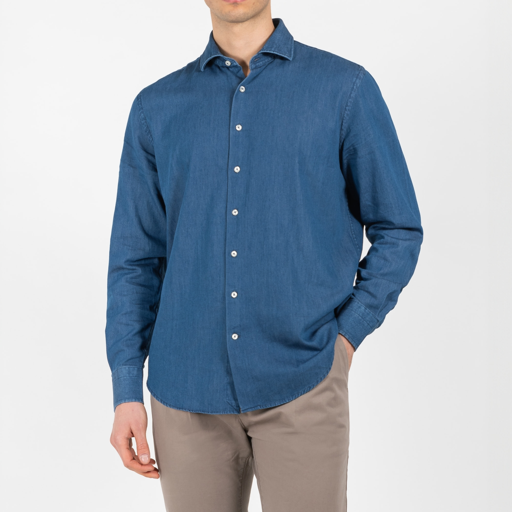Camicia denim washed regular fit