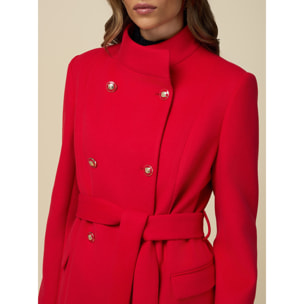 Oltre - Double-breasted coat with belt - Rojo