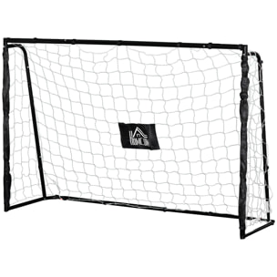 But de football - cage de foot - but futsal dim. 186L x 62l x 123H cm - châssis métal filet PE - piquets & outil inclus - noir