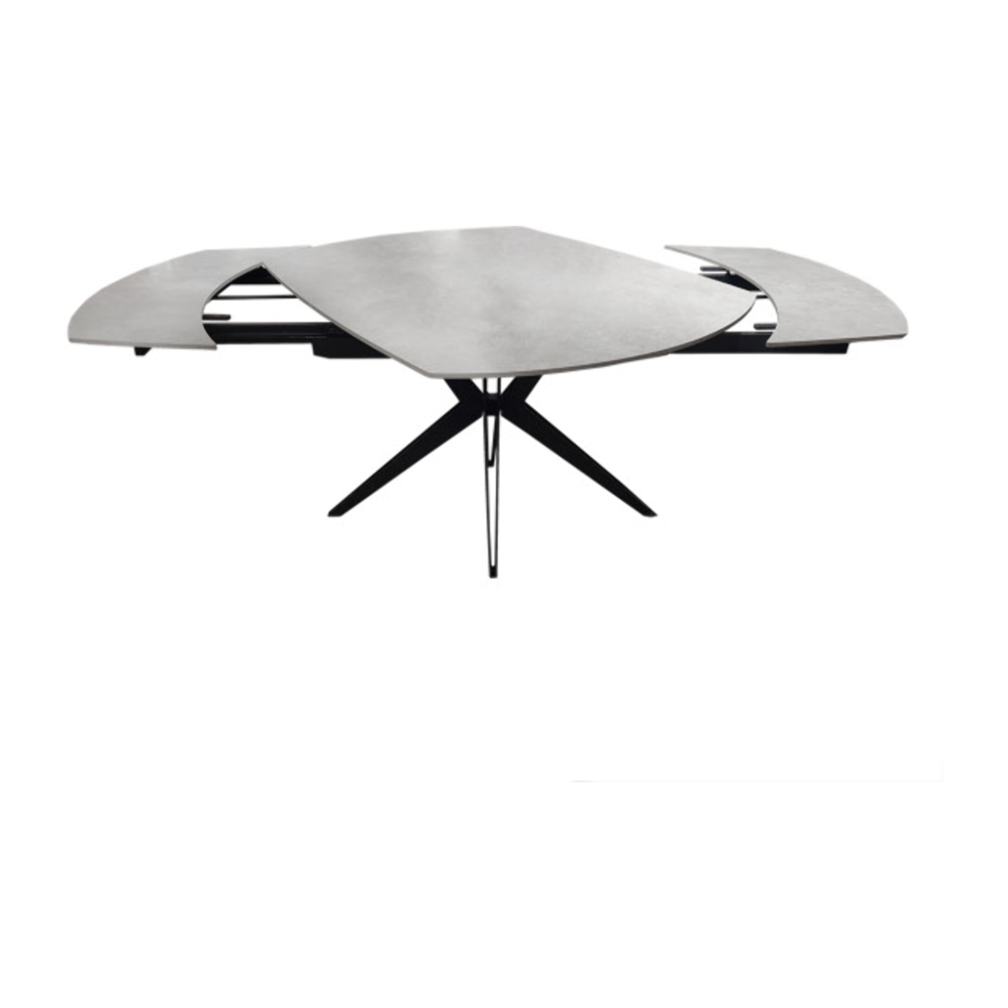 Table de repas ovale extensible 130 à 190 cm en céramique gris - SOPHIE
