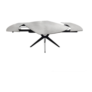 Table de repas ovale extensible 130 à 190 cm en céramique gris - SOPHIE