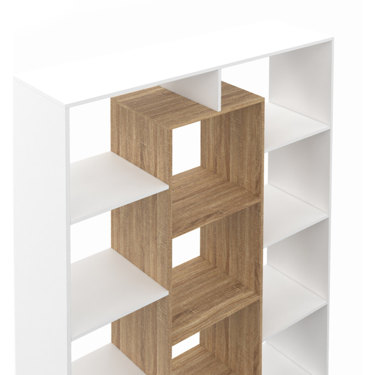 Etagère bibliothèque Paulette bois et blanc