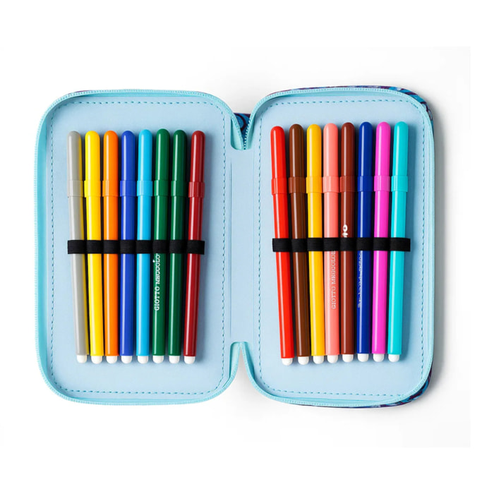 beSmart - ASTUCCIO TRIPLO 18+18 GIOTTO ABSTRACT BLU