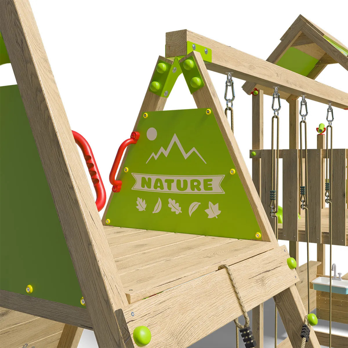 Aire de jeux bois 2,20 m ZESTY XPRESSION XL - 14 enfants