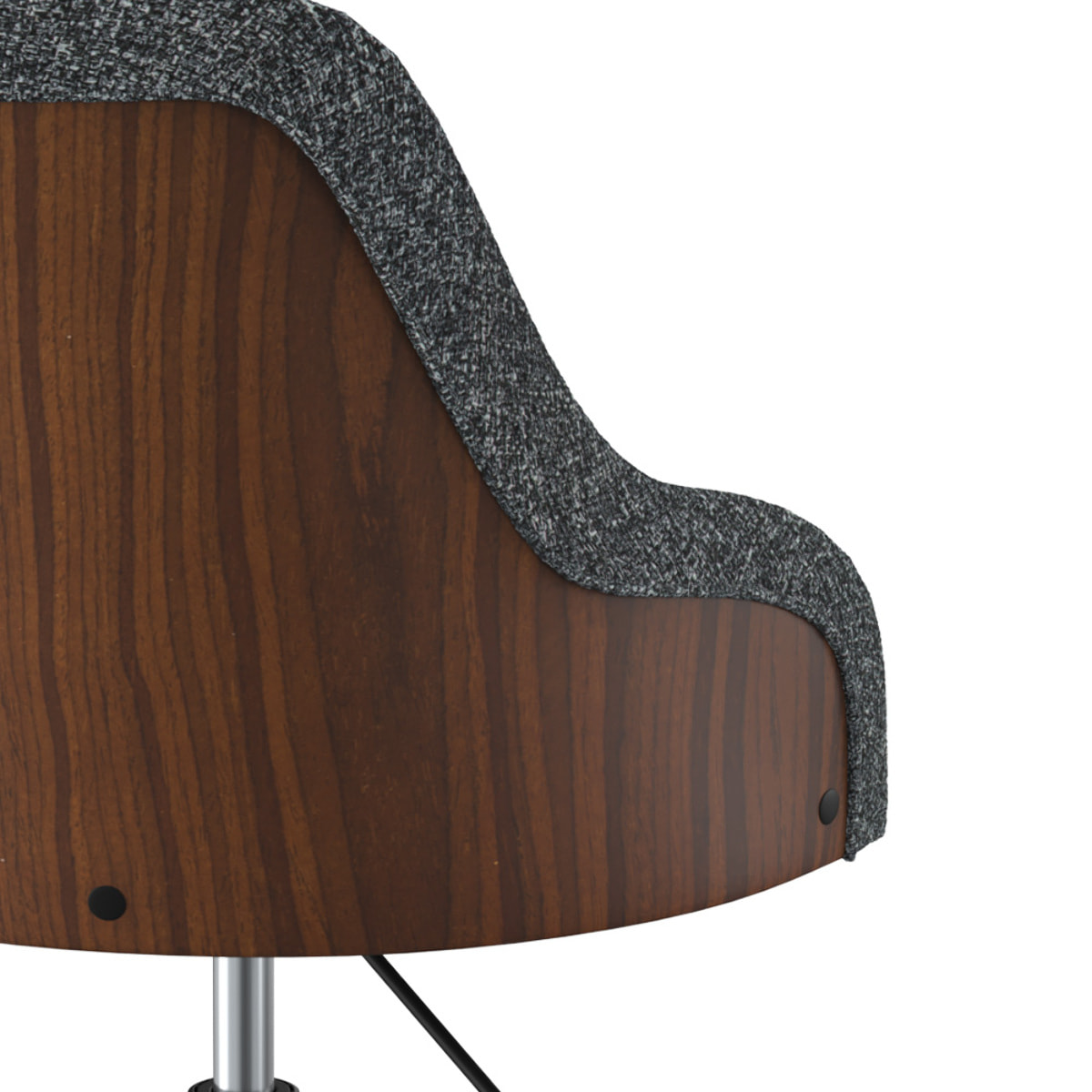 Chaise de bureau pivotante et réglable en tissu gris - Ninon