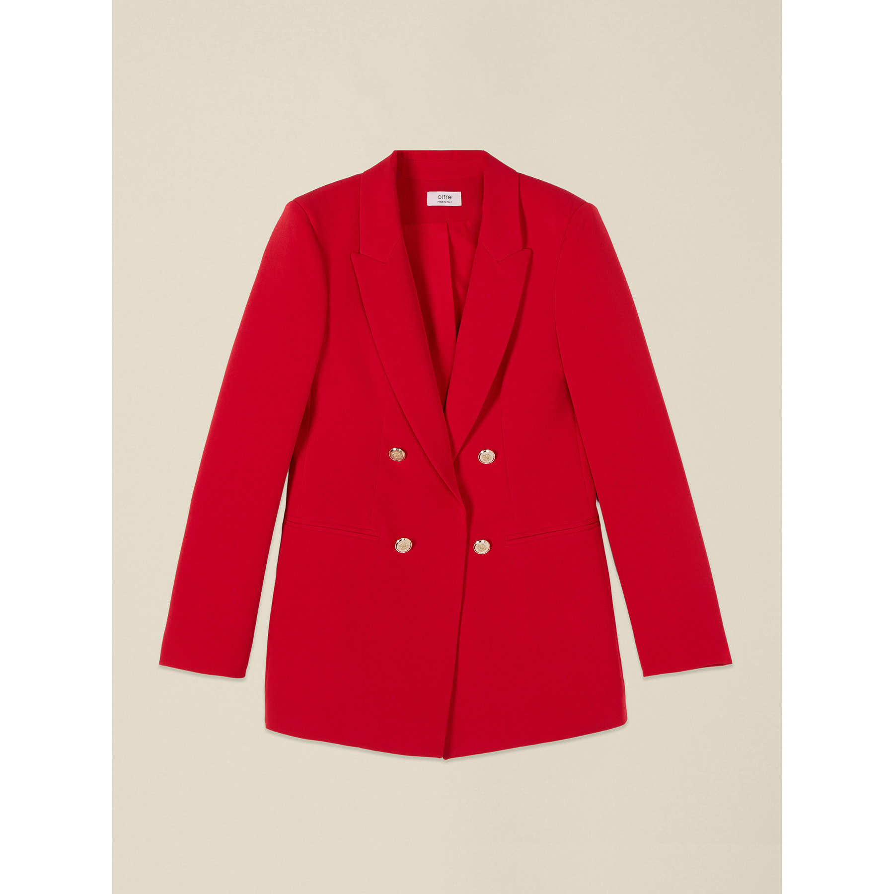 Oltre - Blazer cruzado en tejido técnico - Rojo