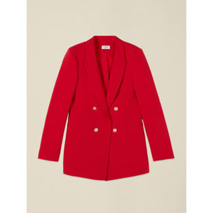 Oltre - Blazer cruzado en tejido técnico - Rojo